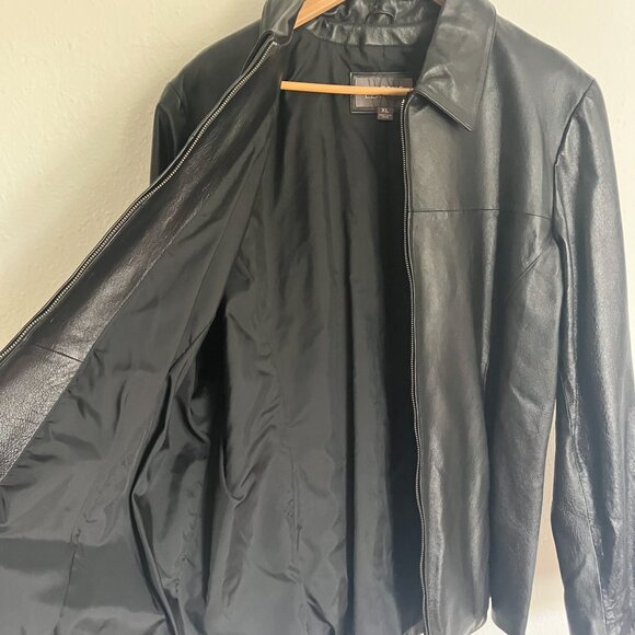 Wilsons Vintage Black Leather Jacket Zip Up Collared Women's Size XL - Picture 5 of 8